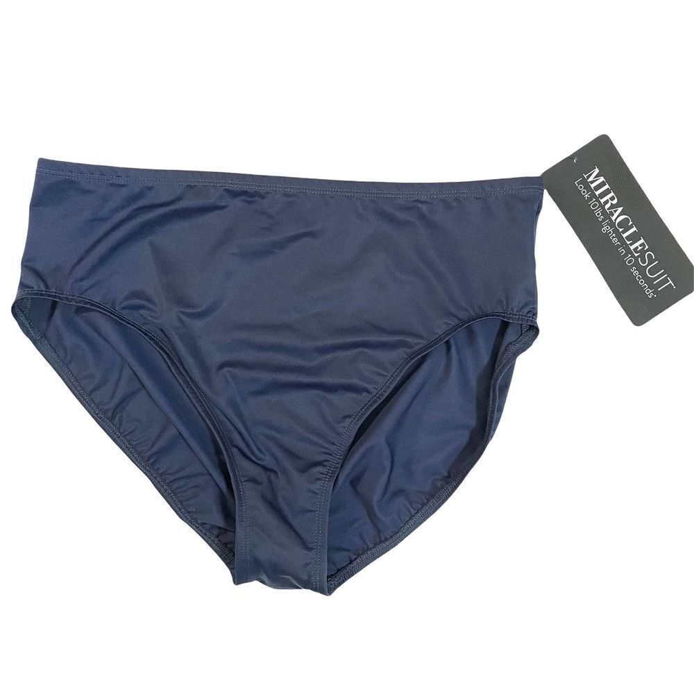 NEW Miraclesuit‎ solid navy blue Basic Swim Bikini Bottom panties Sz 18
